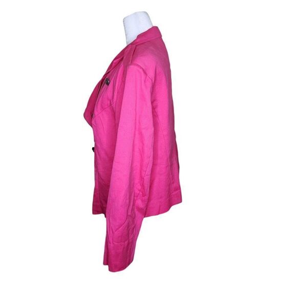 Twiggy London Double Breasted Moto Jacket Union Jack Lining Womens 16W Pink - Picture 5 of 9